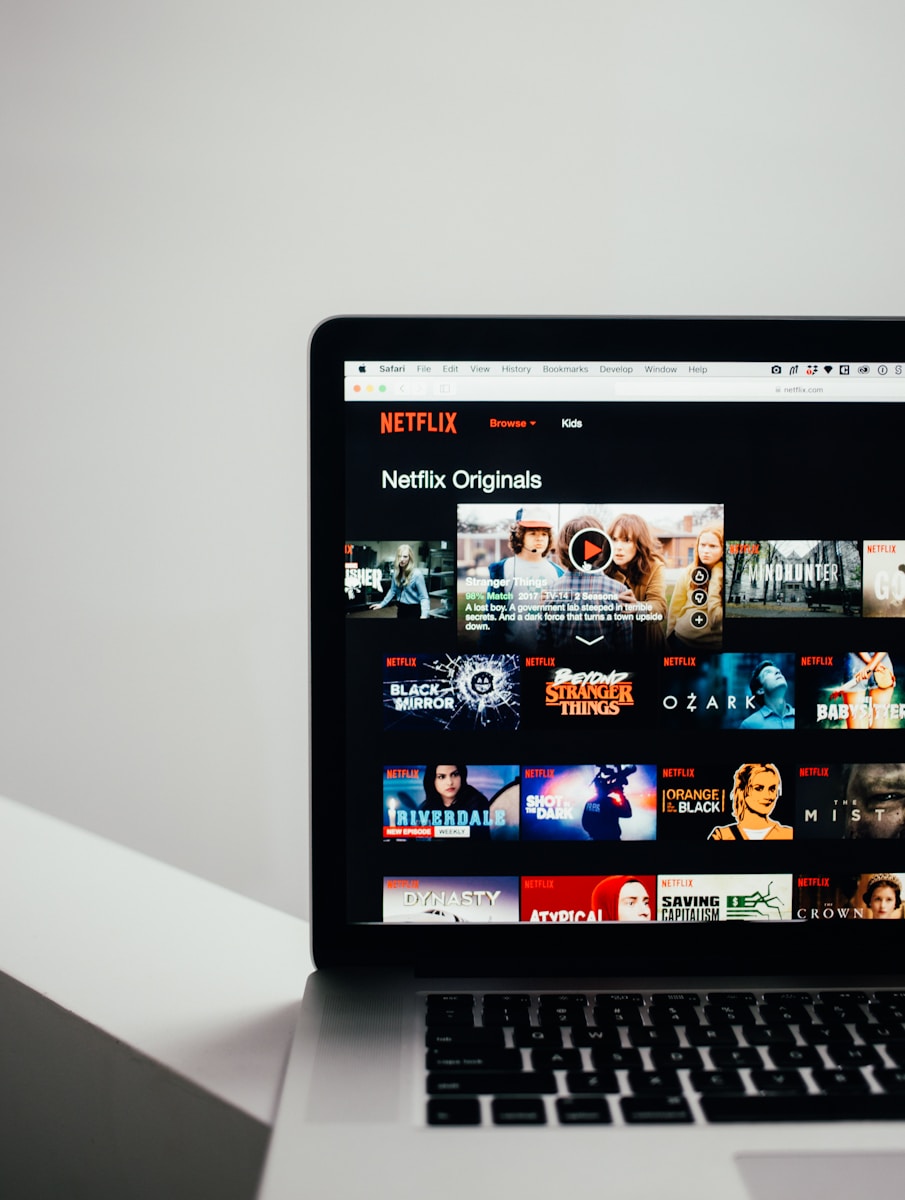 laptop up close displaying Netflix